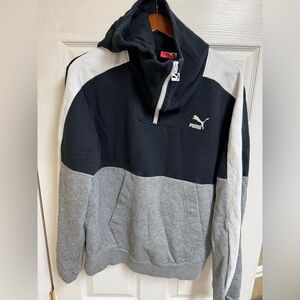 Puma sweatshirt VINTAGE 1/4 zipper pullover, fleece, great quality, size L